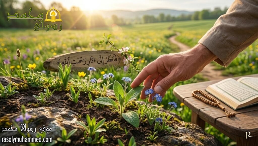 فانظر إلى آثار رحمة الله 